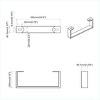 Furniture Feet 12 pcs Black 48.1 x 4 x 10 mm Iron