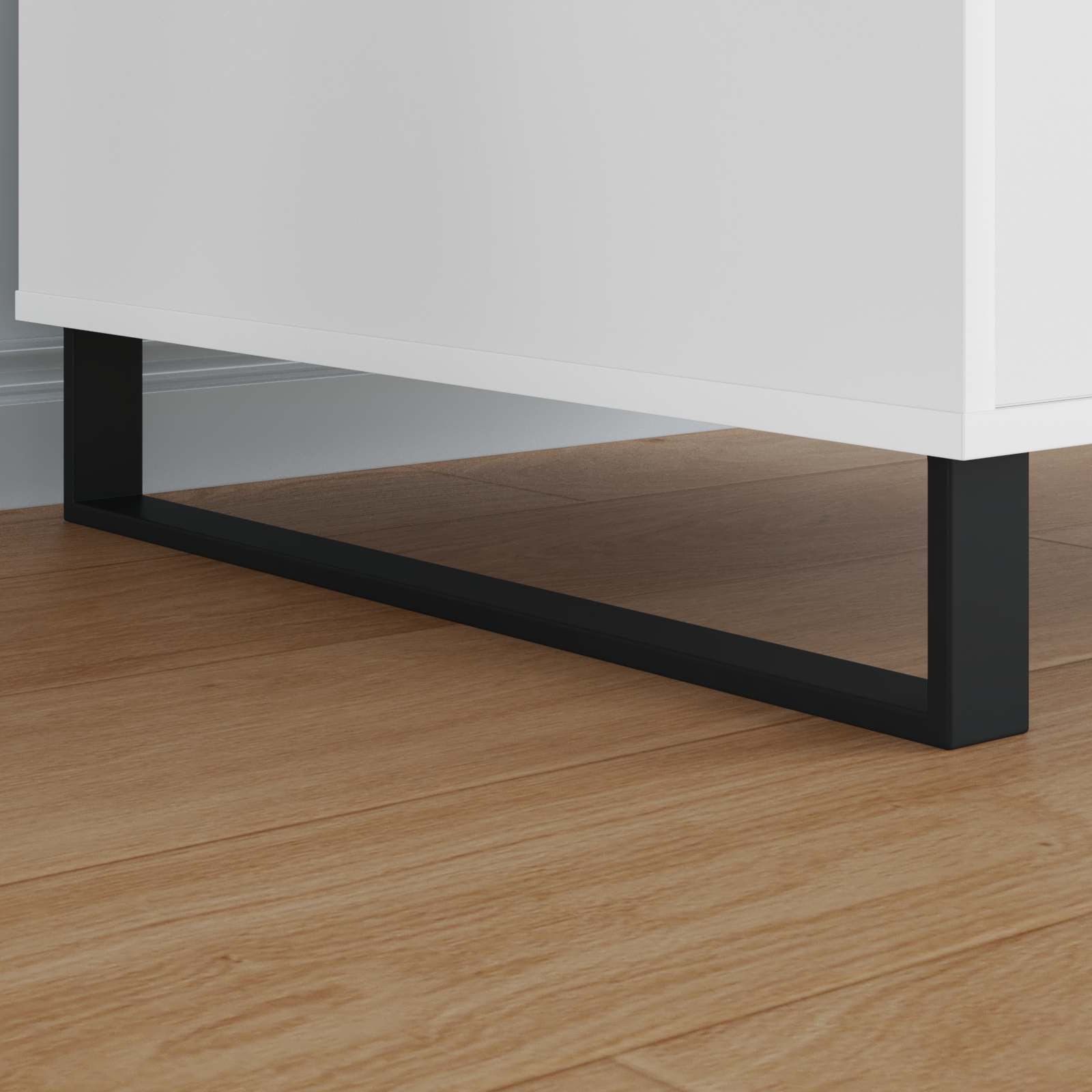 Furniture Feet 2 pcs Black 59.6 x 4 x 10 mm Iron