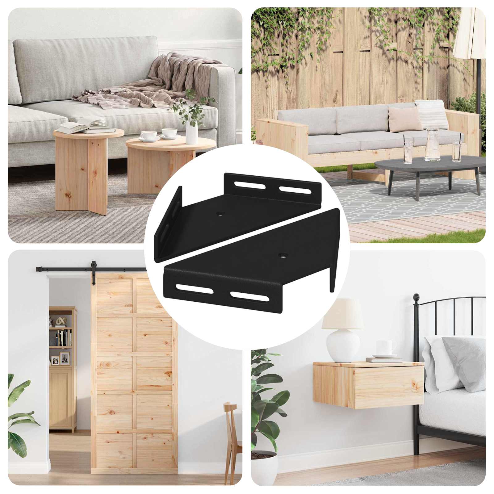 Corner Bracket 2 pcs Black 138.5 x 50.5 x 16 mm Iron