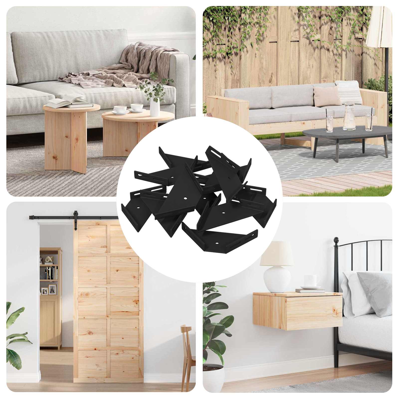 Corner Bracket 12 pcs Black 138.5 x 50.5 x 16 mm Iron