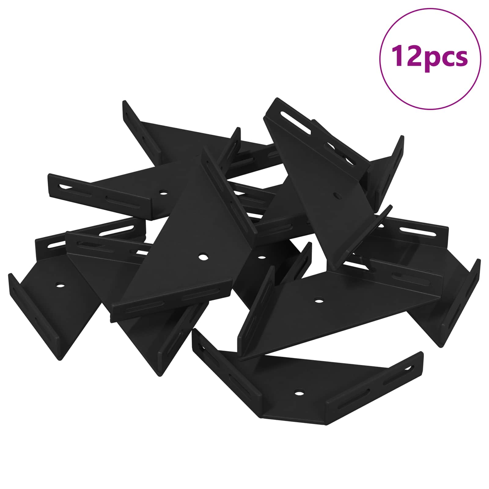 Corner Bracket 12 pcs Black 138.5 x 50.5 x 16 mm Iron