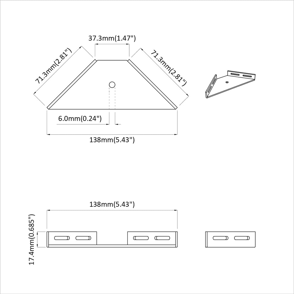 Corner Bracket 12 pcs Black 138.5 x 50.5 x 16 mm Iron
