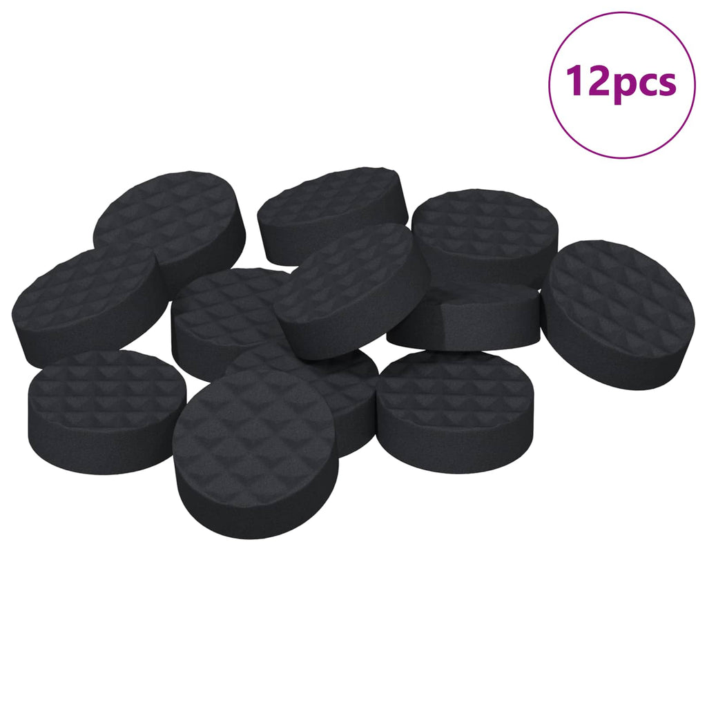 Furniture Feet Pads 12 pcs Black Ø 14 x 4 mm EVA