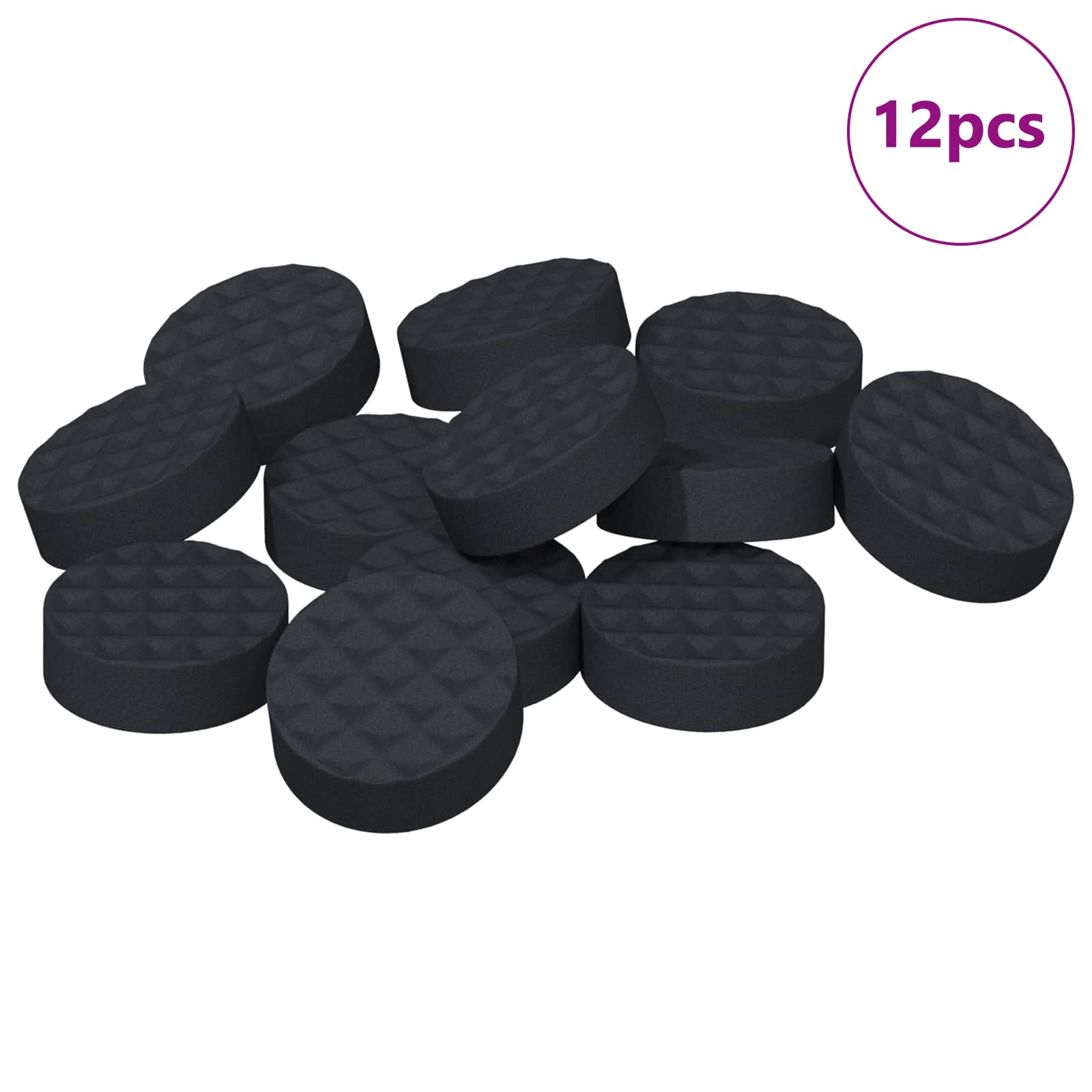 Furniture Feet Pads 12 pcs Black Ø 14 x 4 mm EVA