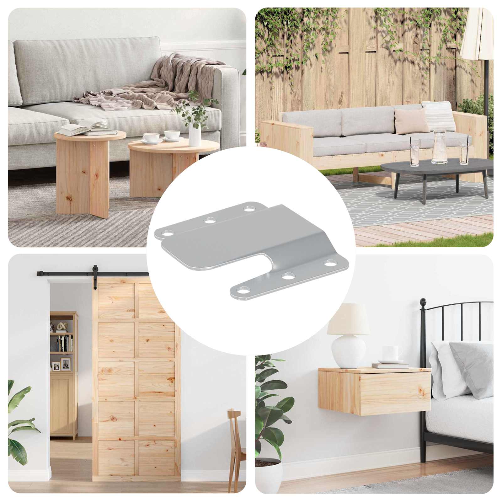 Flush Mount Bracket 12 pcs Silver 75 x 66 mm Steel