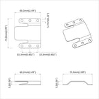 Flush Mount Bracket 419 pcs Silver 75 x 66 mm Steel