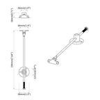 Lid Support Hinge 2 pcs Silver 194 x 36 x 18 mm Iron