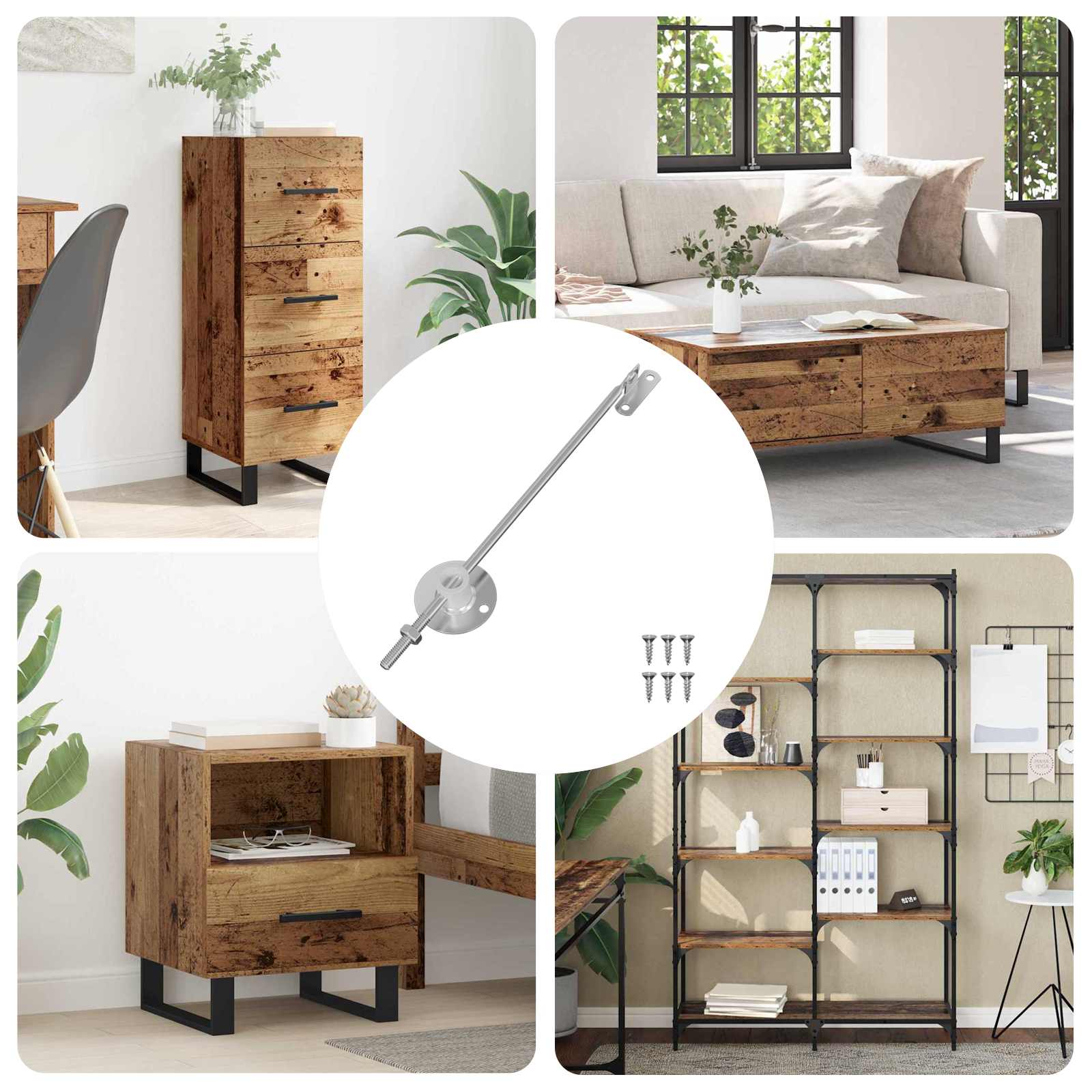 Lid Support Hinge 12 pcs Silver 194 x 36 x 18 mm Iron