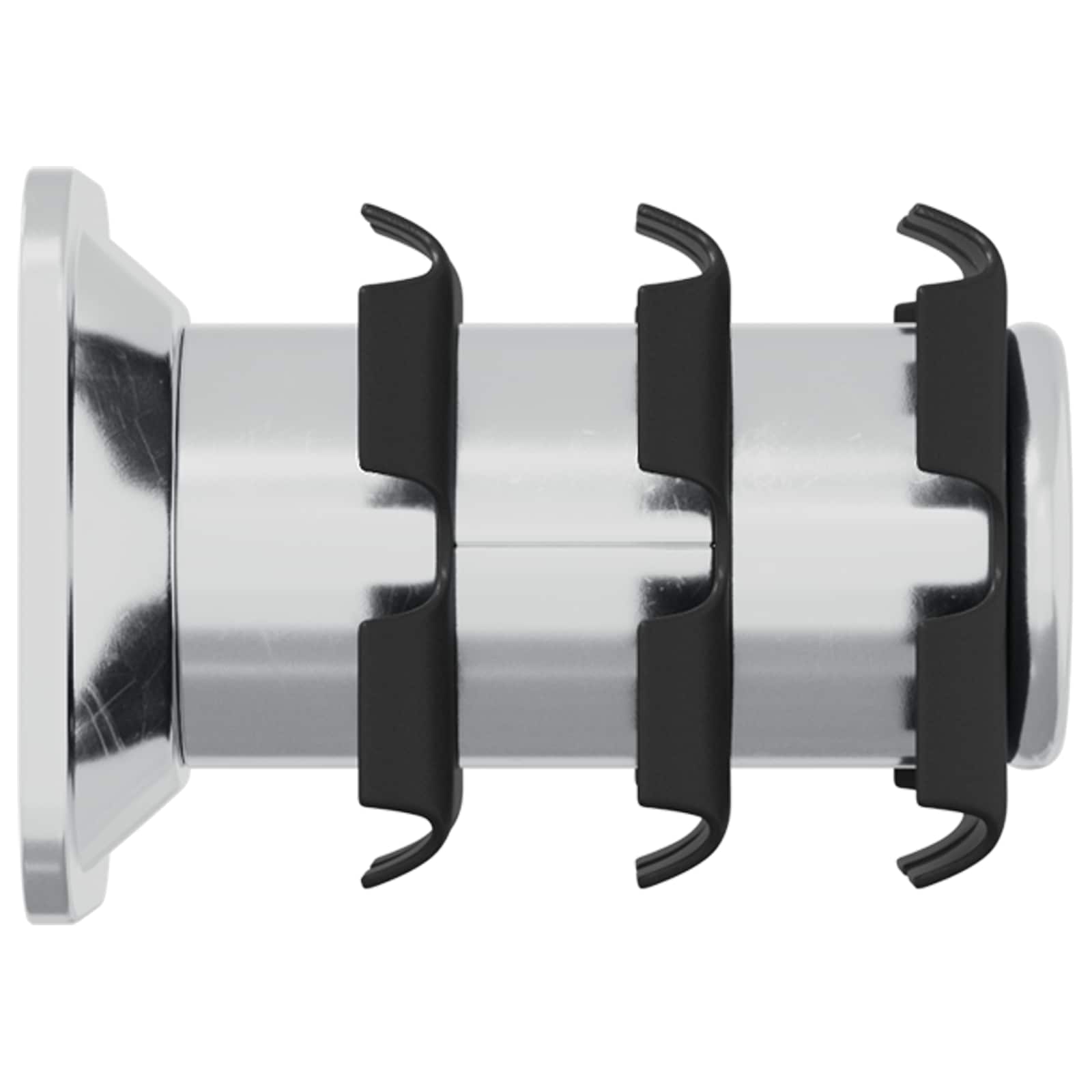 Threaded Tube Insert 2 pcs Black and Silver Galvanised Steel