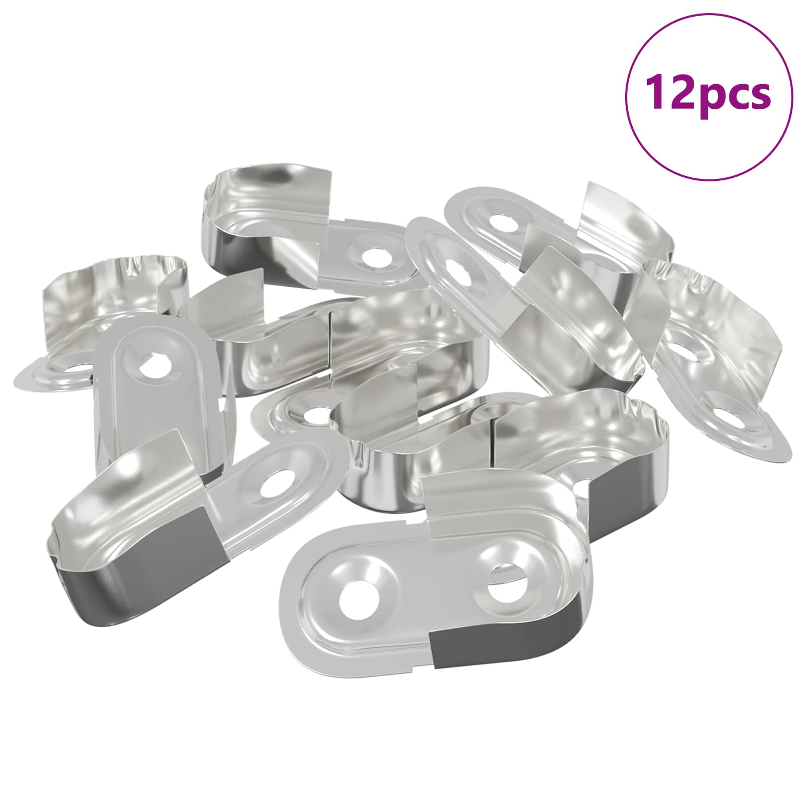 Closet Rod Bracket 12 pcs White Zinc 40 x 18 x 10 mm Iron