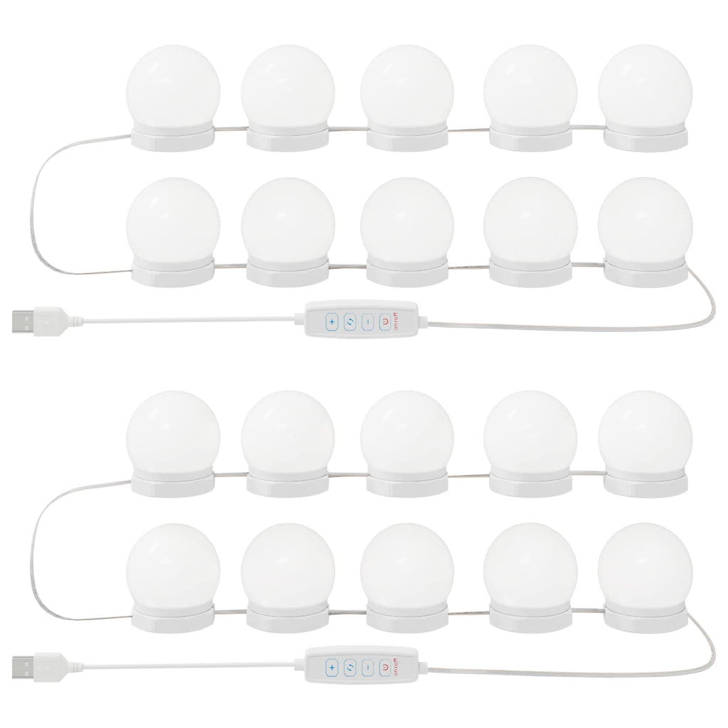 Mirror Lights 2 pcs White 4.5 x 4.5 x 4.8 cm Plastic