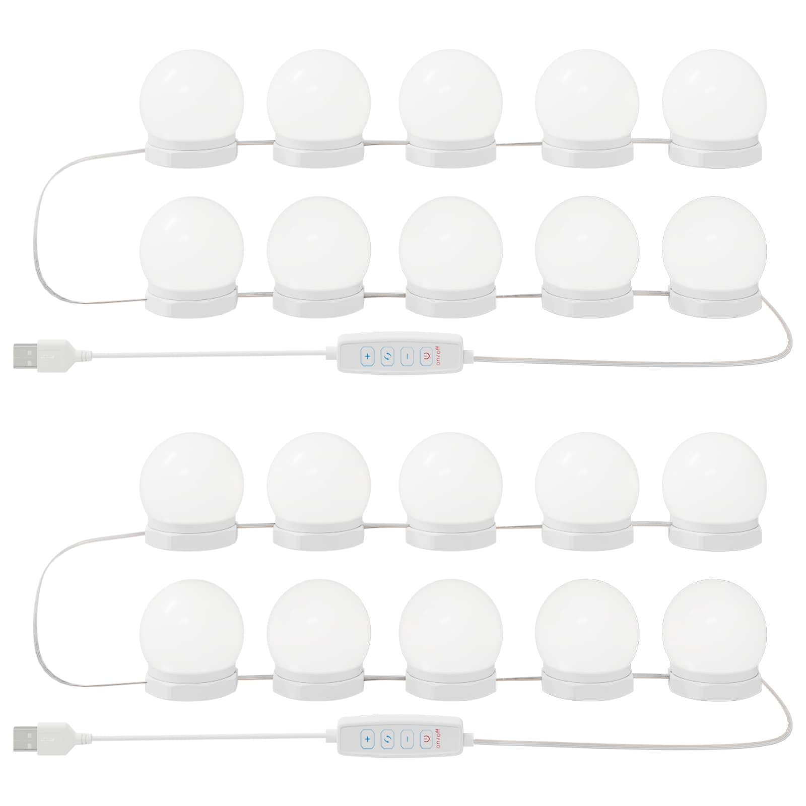 Mirror Lights 2 pcs White 4.5 x 4.5 x 4.8 cm Plastic