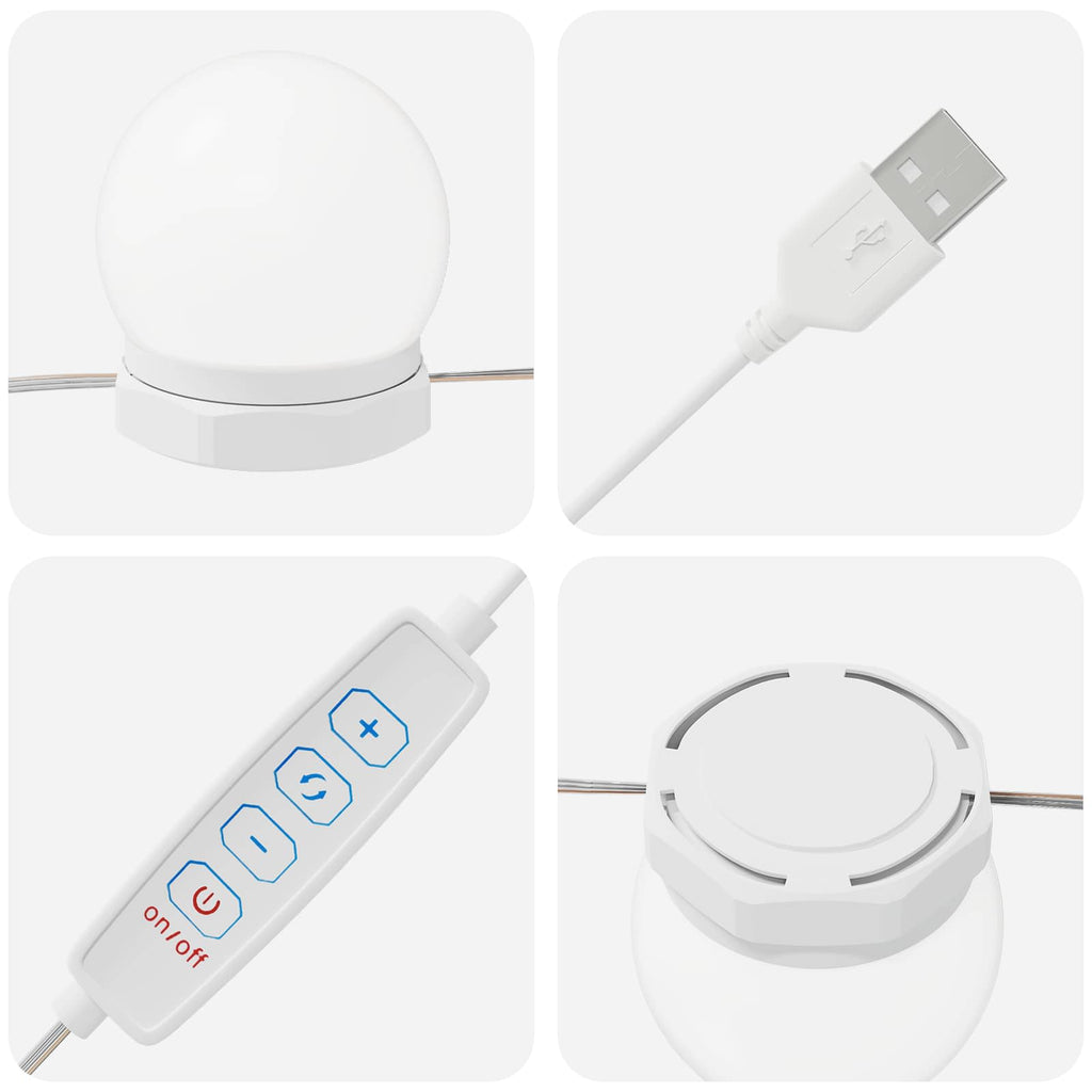 Mirror Lights 12 pcs White 4.5 x 4.5 x 4.8 cm Plastic