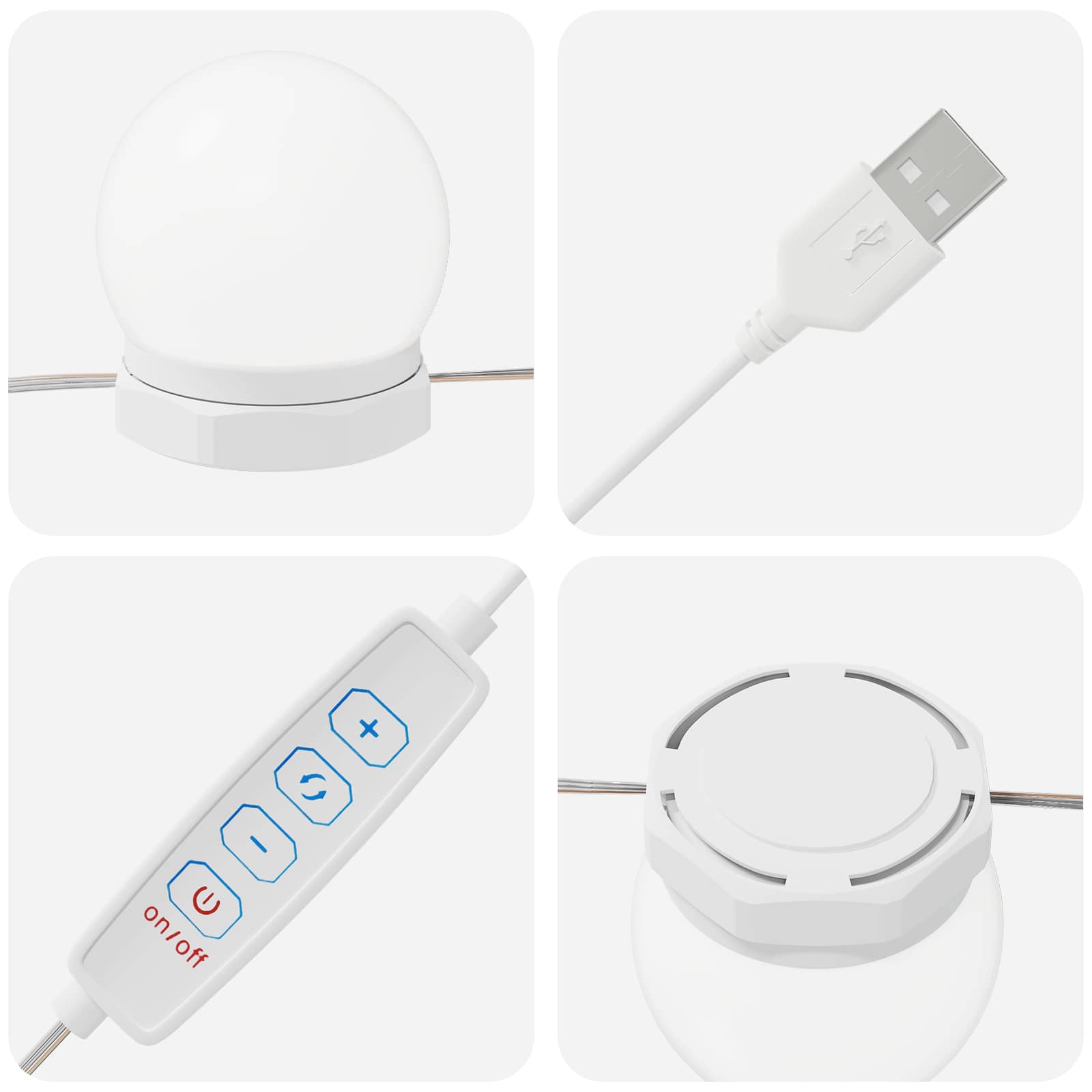 Mirror Lights 12 pcs White 4.5 x 4.5 x 4.8 cm Plastic