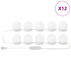 Mirror Lights 12 pcs White 4.5 x 4.5 x 4.8 cm Plastic