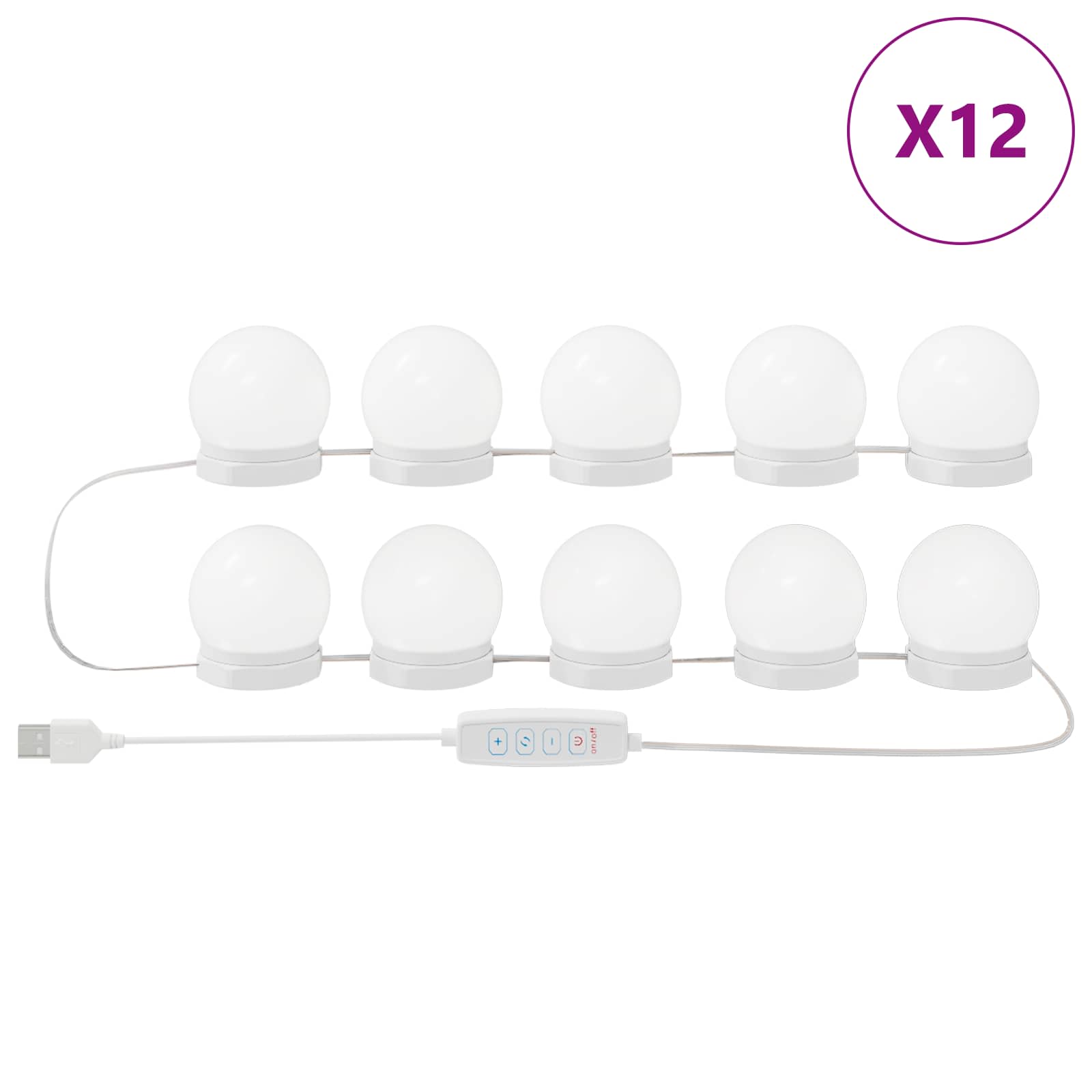 Mirror Lights 12 pcs White 4.5 x 4.5 x 4.8 cm Plastic