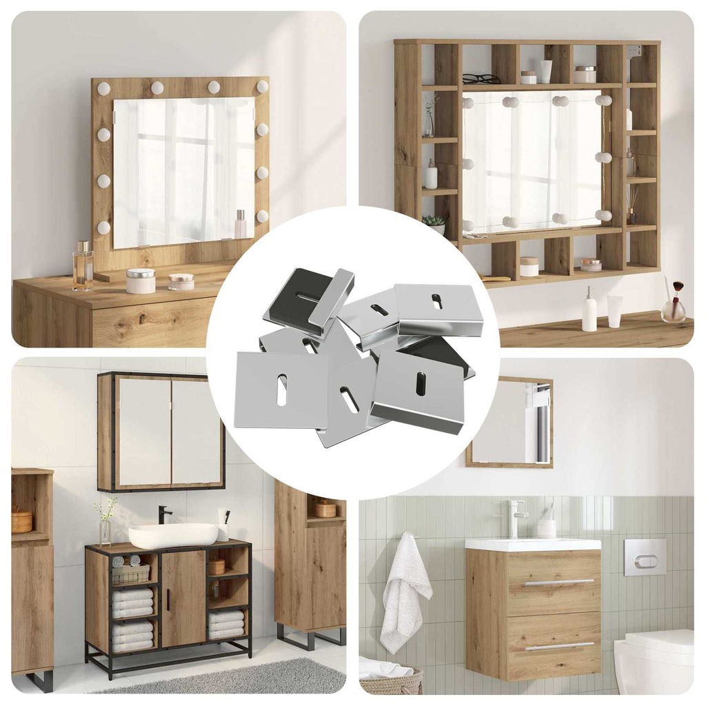 Mirror Hold Bracket 2 pcs Nickel 35 x 30 x 8.3 mm Steel