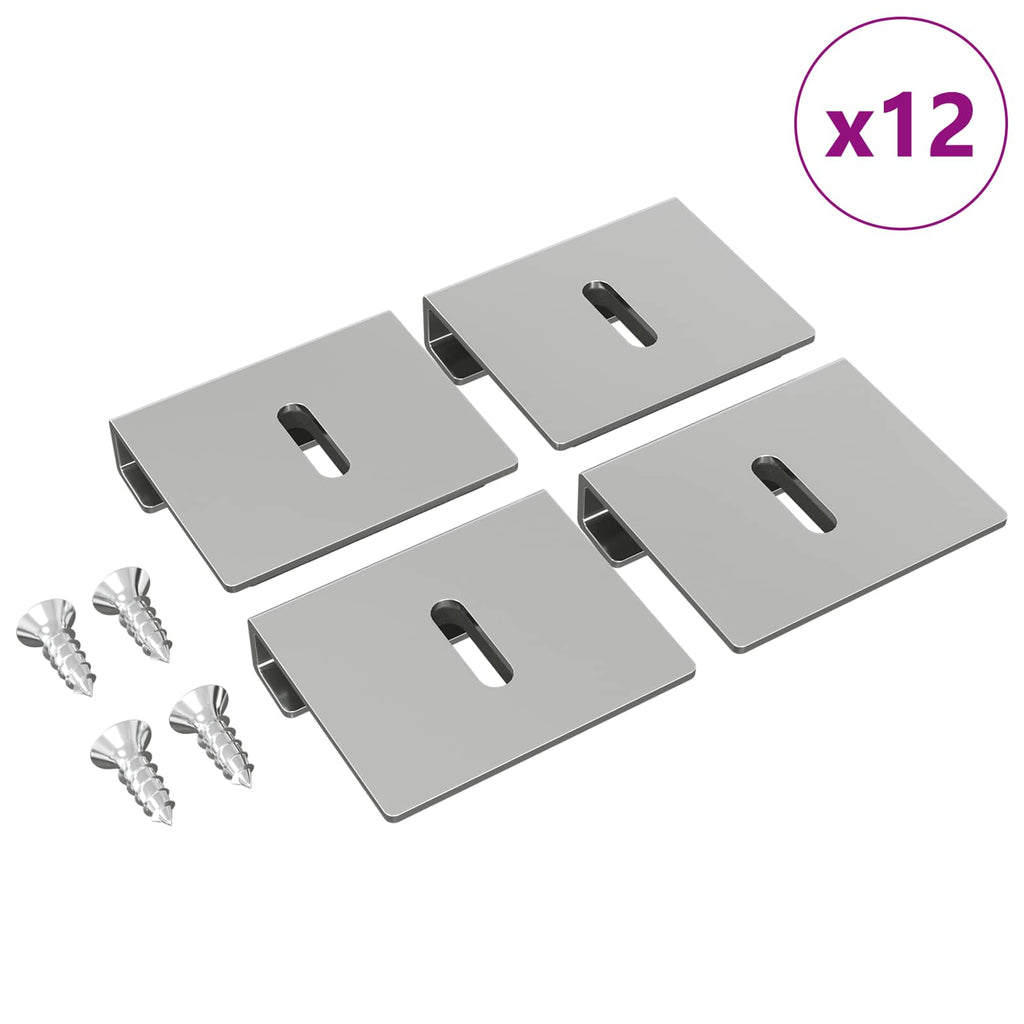 Mirror Hold Bracket 12 pcs Nickel 35 x 30 x 8.3 mm Steel