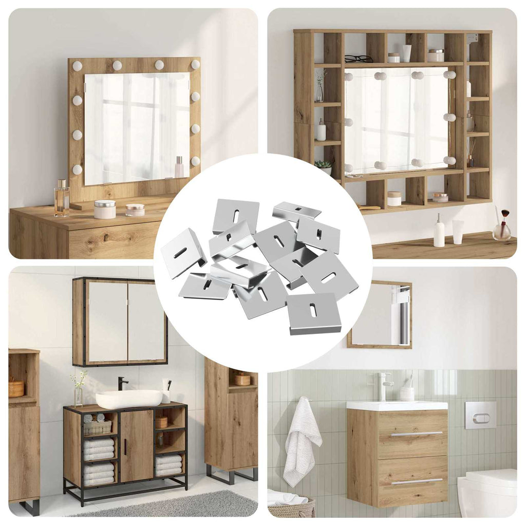 Mirror Hold Bracket 340 pcs Nickel 35 x 30 x 8.3 mm Steel