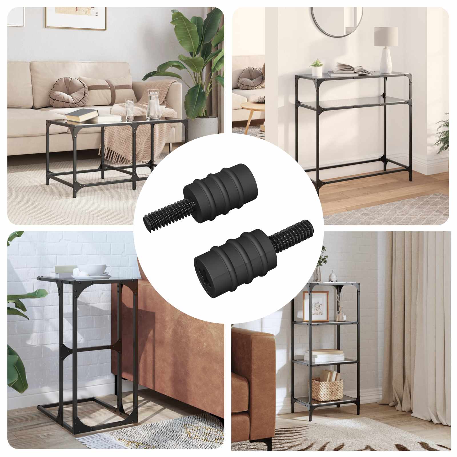 Standoff Screw 2 pcs Black M4 Rubber and Steel