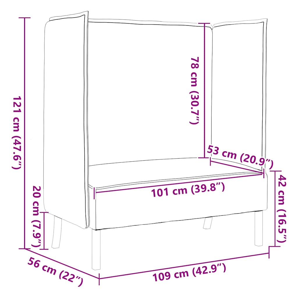 Highback Sofa Dark green 109 x 56 x 121 cm Fabric