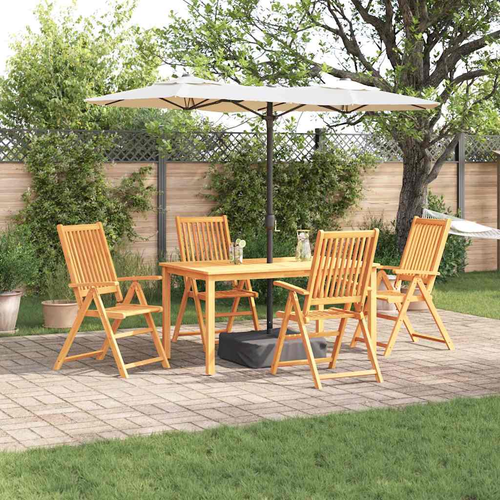Garden Dining Set Folding 5 pcs Brown Solid Acacia Wood