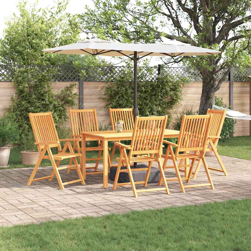 Garden Dining Set Folding 7 pcs Brown Solid Acacia Wood