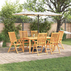 Garden Dining Set Folding 7 pcs Brown Solid Acacia Wood