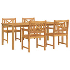 Garden Dining Set 5 pcs Brown Solid Acacia Wood