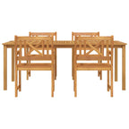 Garden Dining Set 5 pcs Brown Solid Acacia Wood