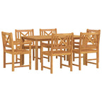 Garden Dining Set 7 pcs Brown Solid Acacia Wood