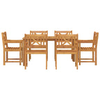Garden Dining Set 7 pcs Brown Solid Acacia Wood