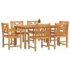 Garden Dining Set 7 pcs Brown Solid Acacia Wood