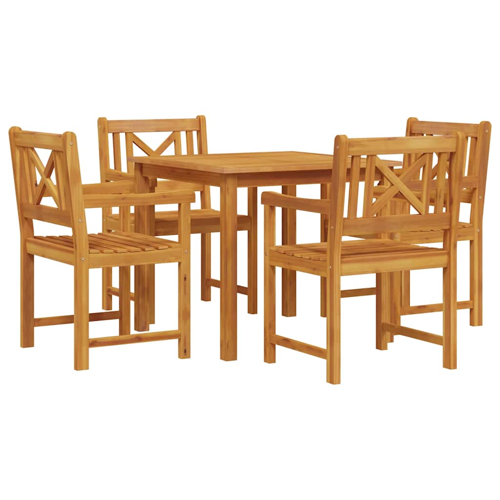 Garden Dining Set 5 pcs Brown Solid Acacia wood