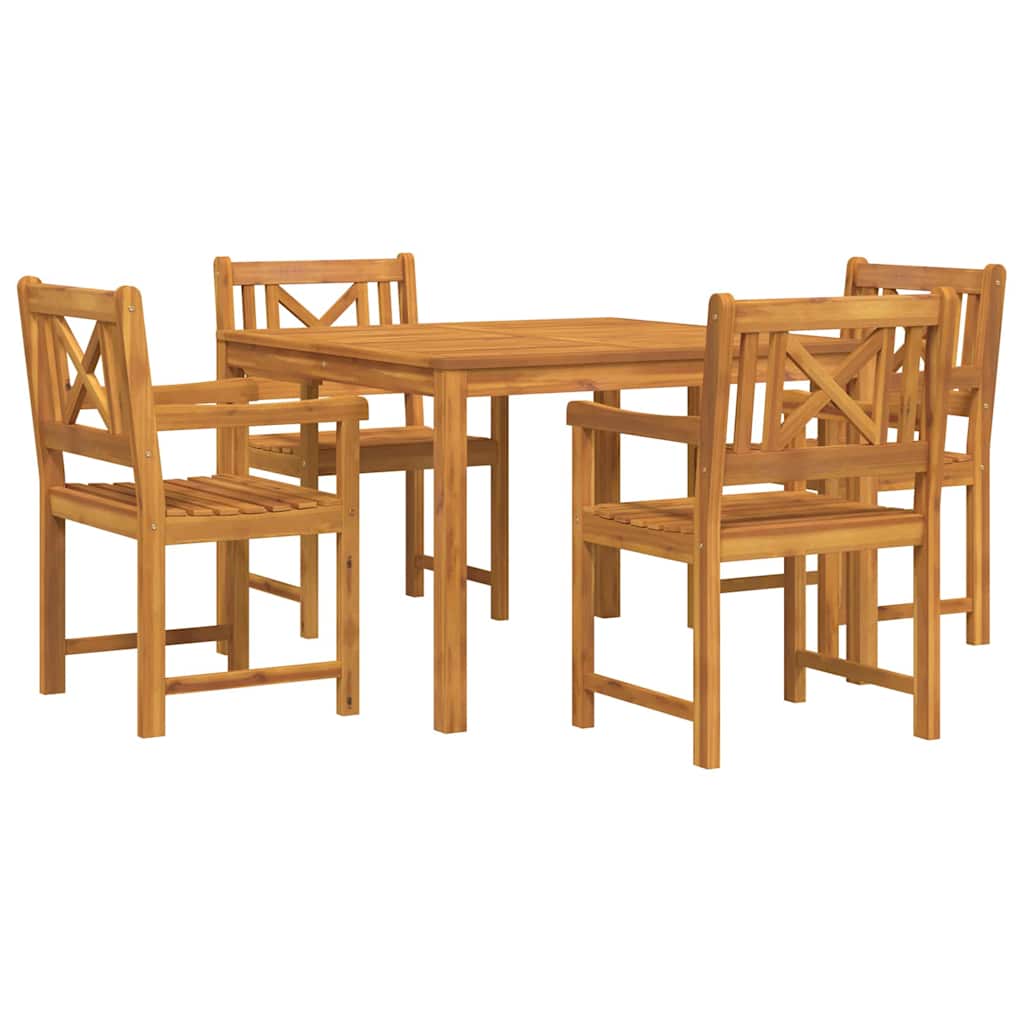 Garden Dining Set 5 pcs Brown Solid Acacia wood