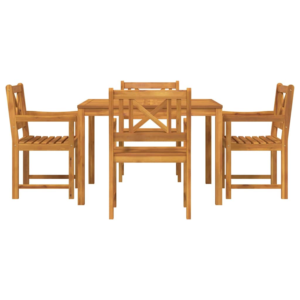 Garden Dining Set 5 pcs Brown Solid Acacia wood