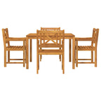 Garden Dining Set 5 pcs Brown Solid Acacia wood