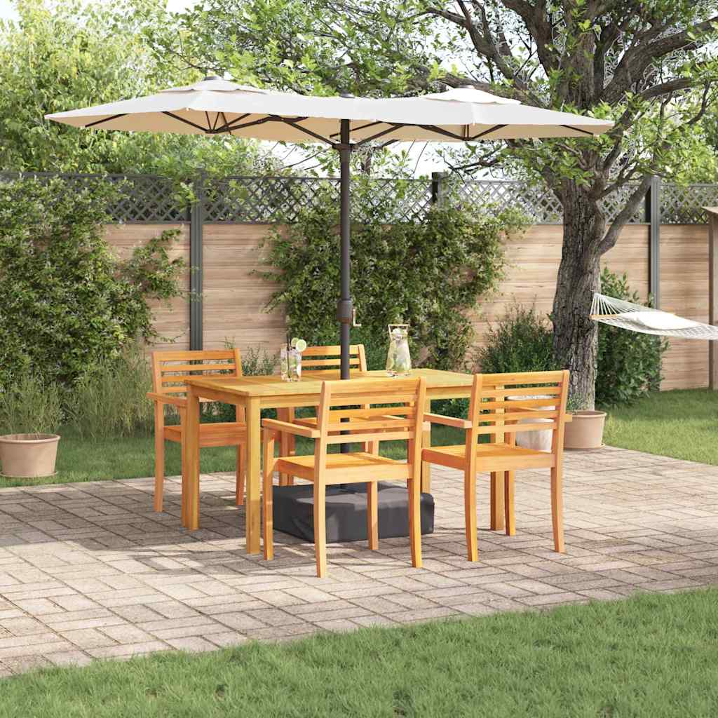 Garden Dining Set 5 pcs Brown Solid Acacia Wood