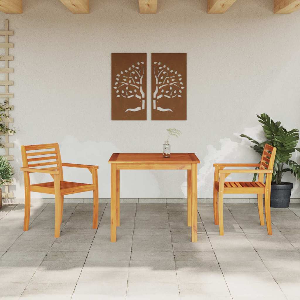 Garden Dining Set 3 pcs Brown Solid Acacia Wood