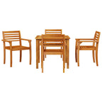 Garden Dining Set 5 pcs Brown Solid Acacia Wood