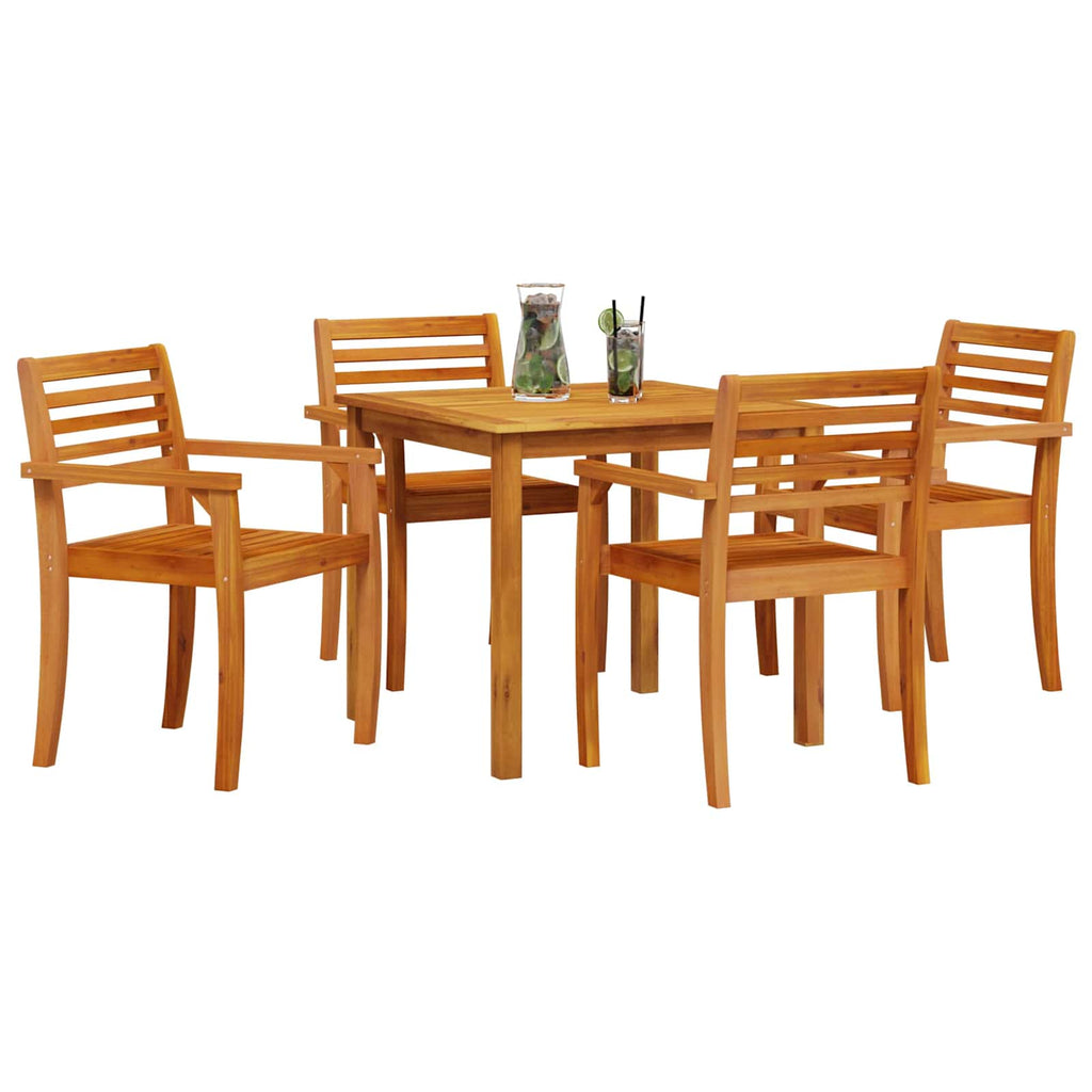 Garden Dining Set 5 pcs Brown Solid Acacia Wood