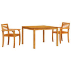 Garden Dining Set 3 pcs Brown Solid Acacia Wood
