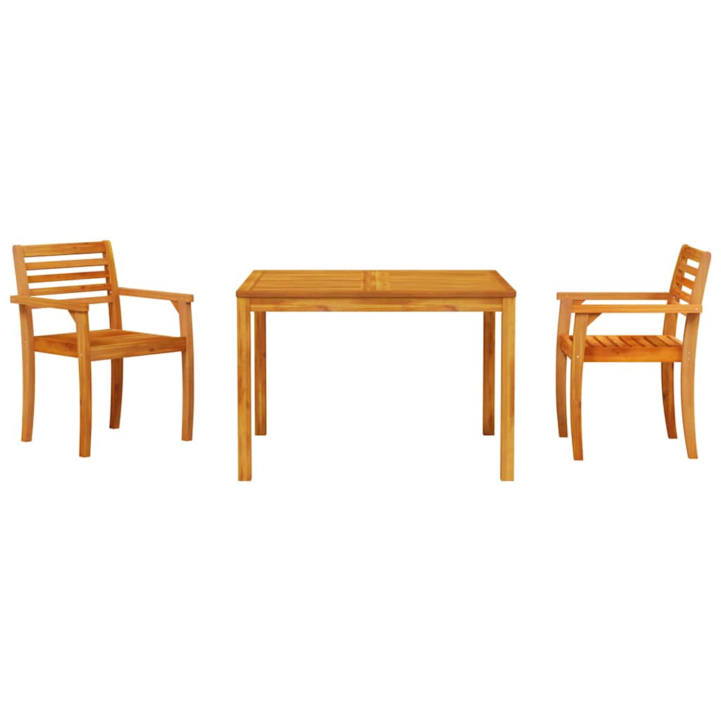 Garden Dining Set 3 pcs Brown Solid Acacia Wood