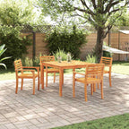 Garden Dining Set 5 pcs Brown Solid Acacia Wood