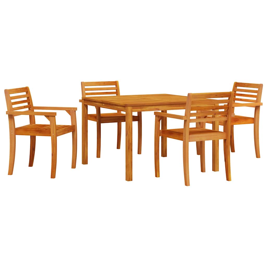 Garden Dining Set 5 pcs Brown Solid Acacia Wood