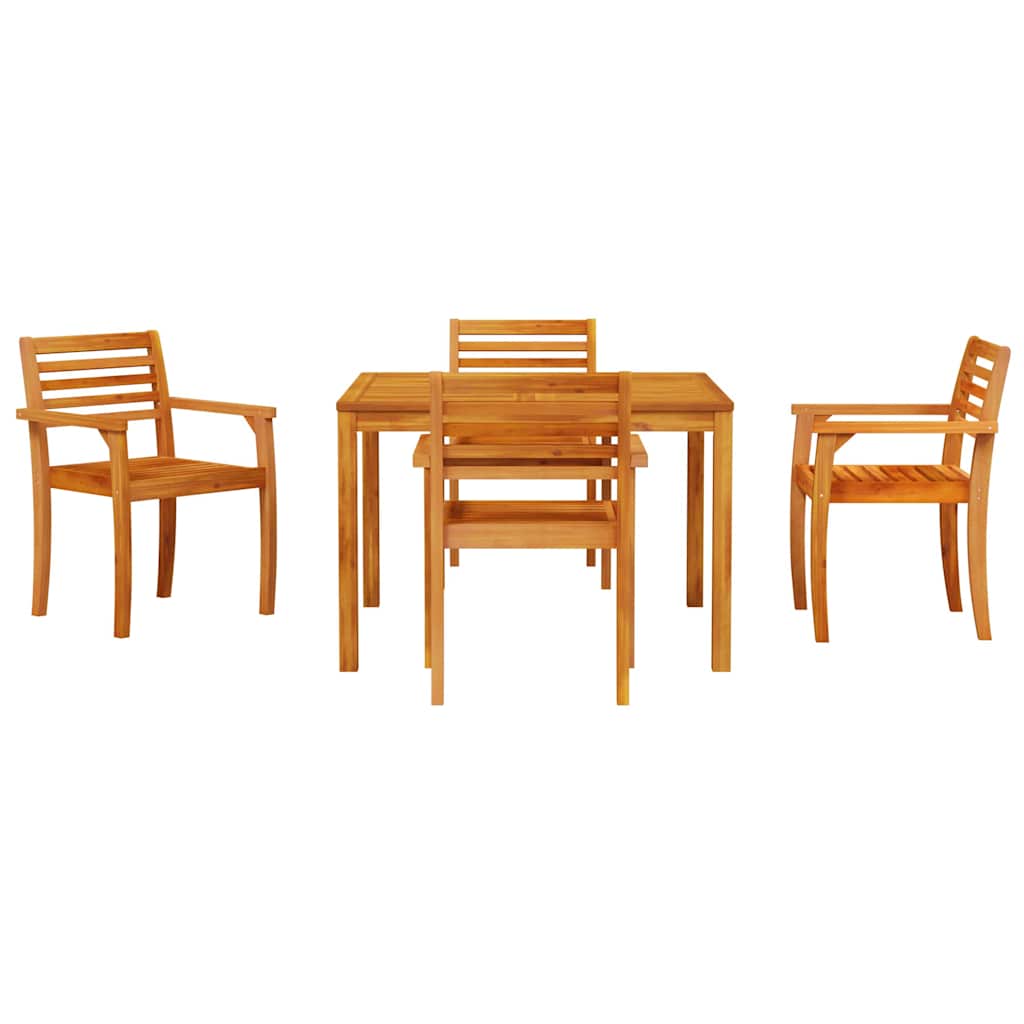 Garden Dining Set 5 pcs Brown Solid Acacia Wood