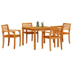 Garden Dining Set 5 pcs Brown Solid Acacia Wood