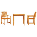 Garden Dining Set 3 pcs Brown Solid Acacia Wood