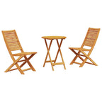 Folding Bistro Set Folding 3 pcs Brown Solid Acacia Wood