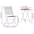 Folding Bistro Set Folding 3 pcs Brown Solid Acacia Wood